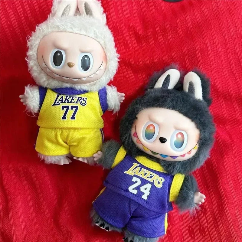 Conjunto Deportivo para Muñeco Labubu 15-17 cm – Uniforme de Baloncesto con Zapatillas