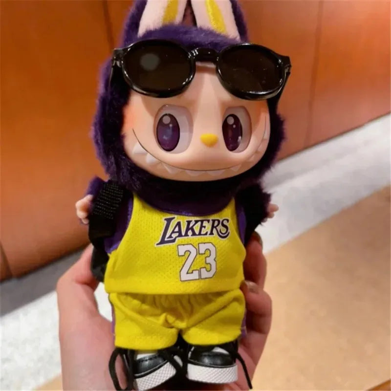 Conjunto Deportivo para Muñeco Labubu 15-17 cm – Uniforme de Baloncesto con Zapatillas