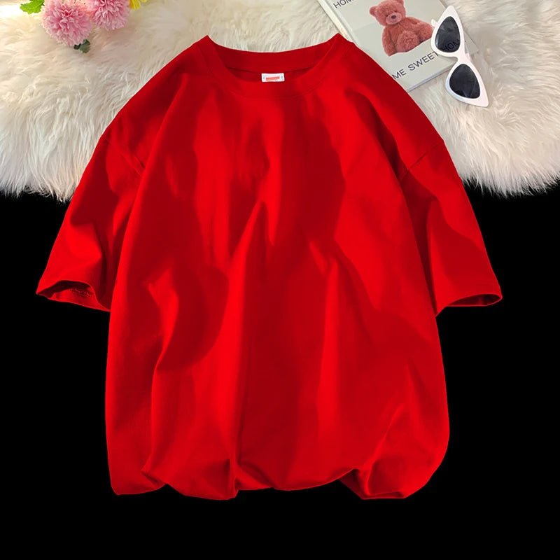 Camiseta Oversized Hombre Manga Corta – Camiseta Casual Suelta Streetwear Verano Algodón Moda Urbana