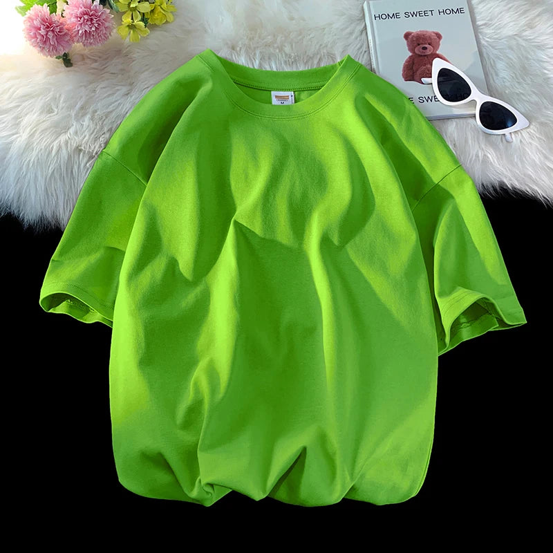 Camiseta Oversized Hombre Manga Corta – Camiseta Casual Suelta Streetwear Verano Algodón Moda Urbana