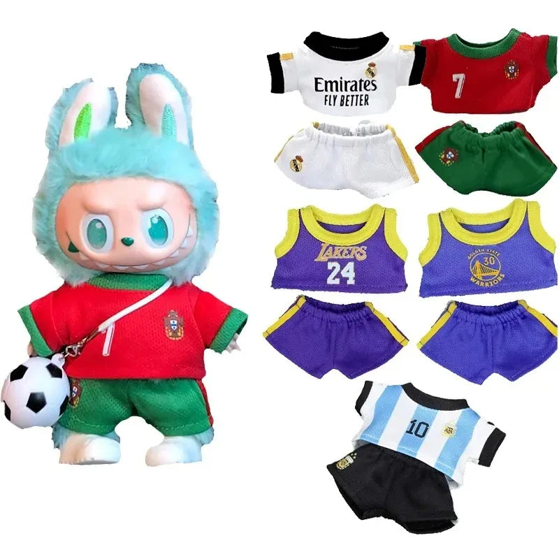 Conjunto Deportivo para Muñeco Labubu 15-17 cm – Uniforme de Baloncesto con Zapatillas